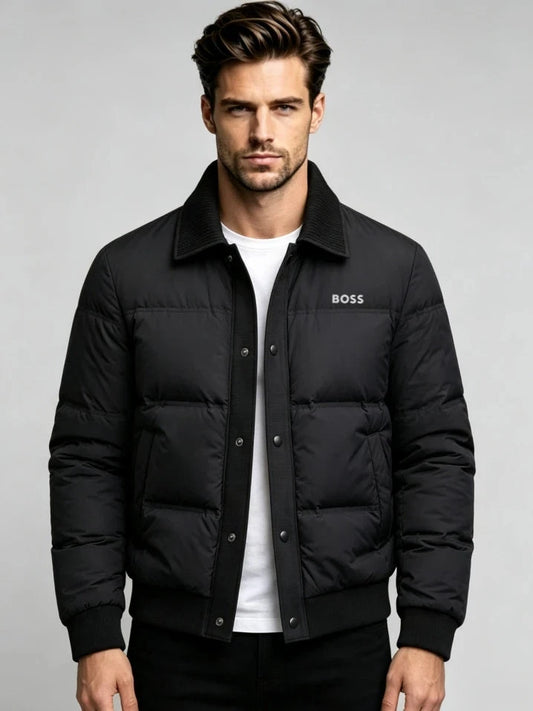 Rib Collar Puffer Jacket