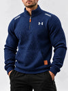 Quilted Grid Quarter Zip Pullover