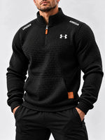 Quilted Grid Quarter Zip Pullover