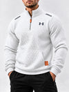 Quilted Grid Quarter Zip Pullover