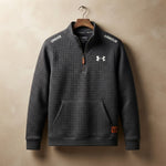Quilted Grid Quarter Zip Pullover