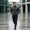 Quilted Grid Quarter Zip Pullover